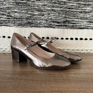 Louise et Cie Pewter Patent Leather Mary Jane Pumps